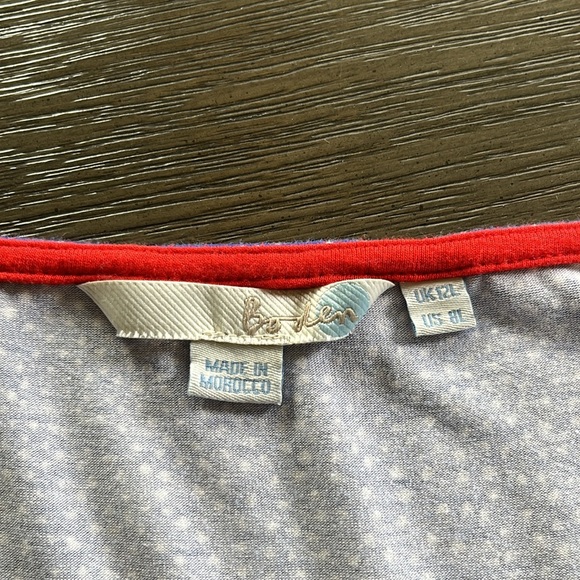 Boden Blue White dot 3/4 Sleeve scoop neck Stretch Dress 8L teacher work casual - Picture 11 of 14